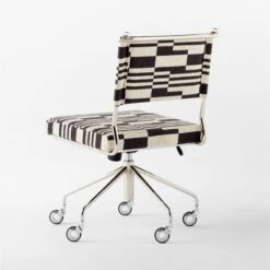 Vicino Black And White Patterned Upholstered Office Chair -Cb2 Sales 2024 VicinoPatternedChair3QBSSS23