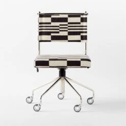 Vicino Black And White Patterned Upholstered Office Chair -Cb2 Sales 2024 VicinoPatternedChairSOSSS23