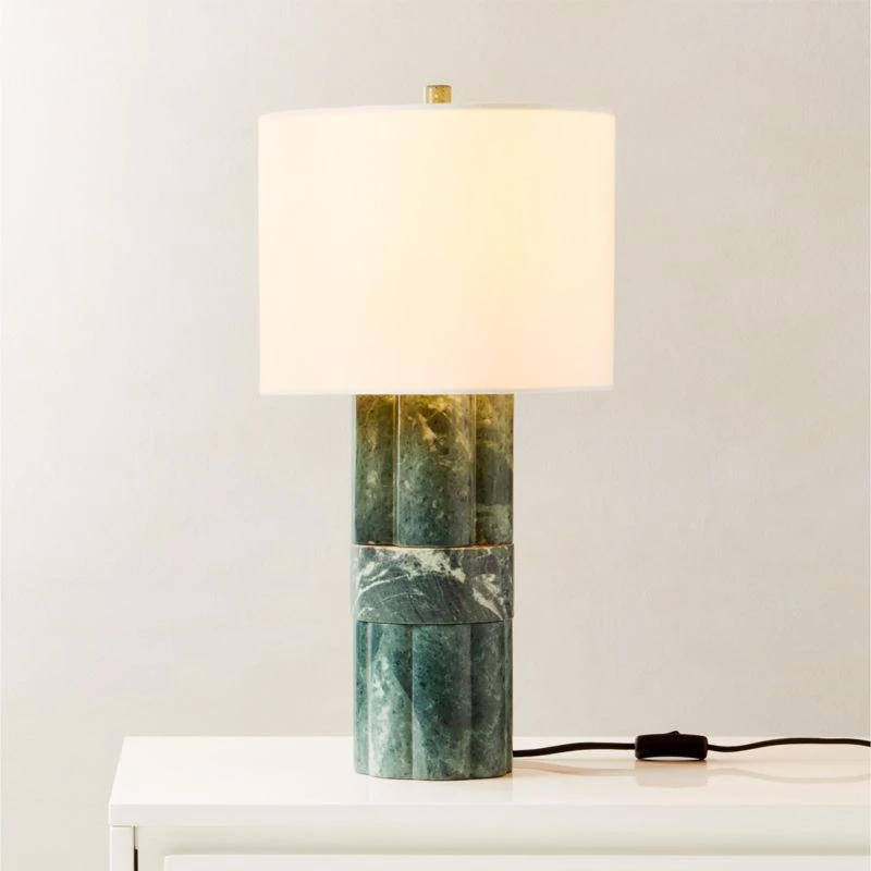 Walden Green Marble Table Lamp Tall 2 Walden Green Marble Table Lamp Tall - Image 2