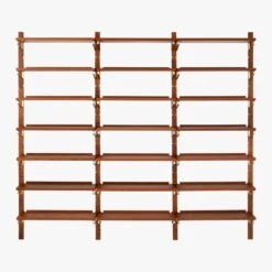 Walnut Modular Triple Shelf 88" -Cb2 Sales 2024 WalnutMod88TripleShelfF18