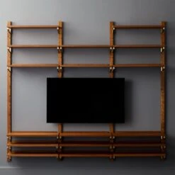 Walnut Modular Triple Shelf 88" -Cb2 Sales 2024 WalnutMod88TripleShelfRO6F18