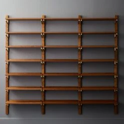 Walnut Modular Triple Shelf 88" -Cb2 Sales 2024 WalnutMod88TripleShelfROF18