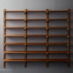 Walnut Modular Triple Shelf 88"