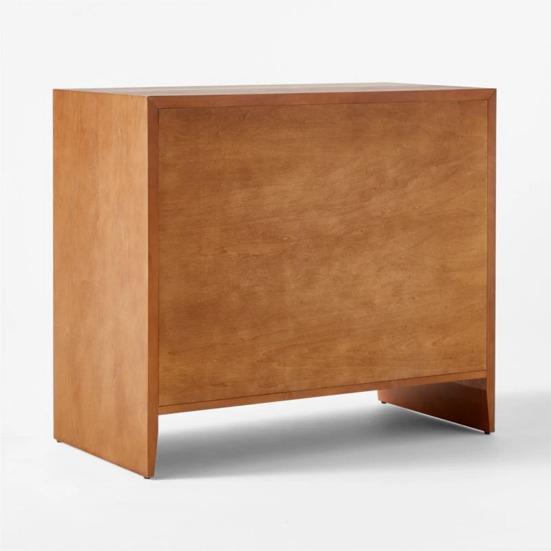 Wane Wood 2-Drawer File Cabinet With Vegan Leather Drawers 6 Wane Wood 2-Drawer File Cabinet With Vegan Leather Drawers - Image 6
