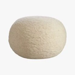 Wool Wrap Natural Pouf -Cb2 Sales 2024 WoolWrapPoufS15