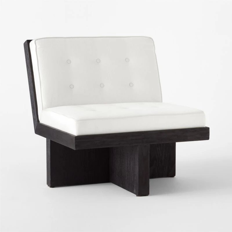 Wright White Linen Lounge Chair 4 Wright White Linen Lounge Chair - Image 4
