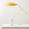 Zel Marble Table Lamp With Brass Shade