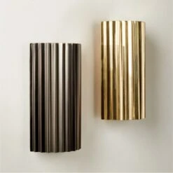 Zinnia Blackened Brass Wall Sconce -Cb2 Sales 2024 ZinniaBrassSconcesGroupFHF22