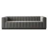 Forte 101" Extra-Large Channeled Sofa With Black Legs Luca Storm
