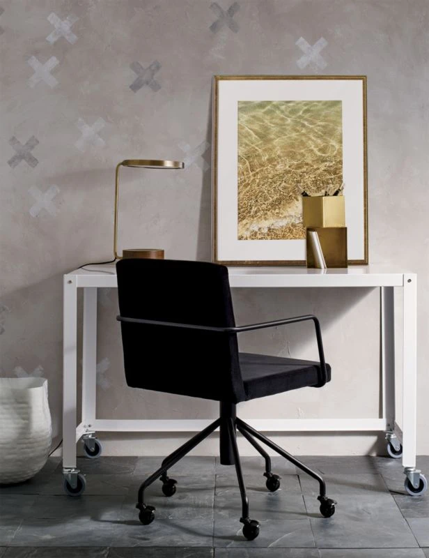 Go-Cart White Metal Desk On Wheels 2 Go-Cart White Metal Desk On Wheels - Image 2